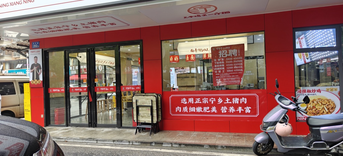 宁乡宁手工鸡蛋面玻璃门头