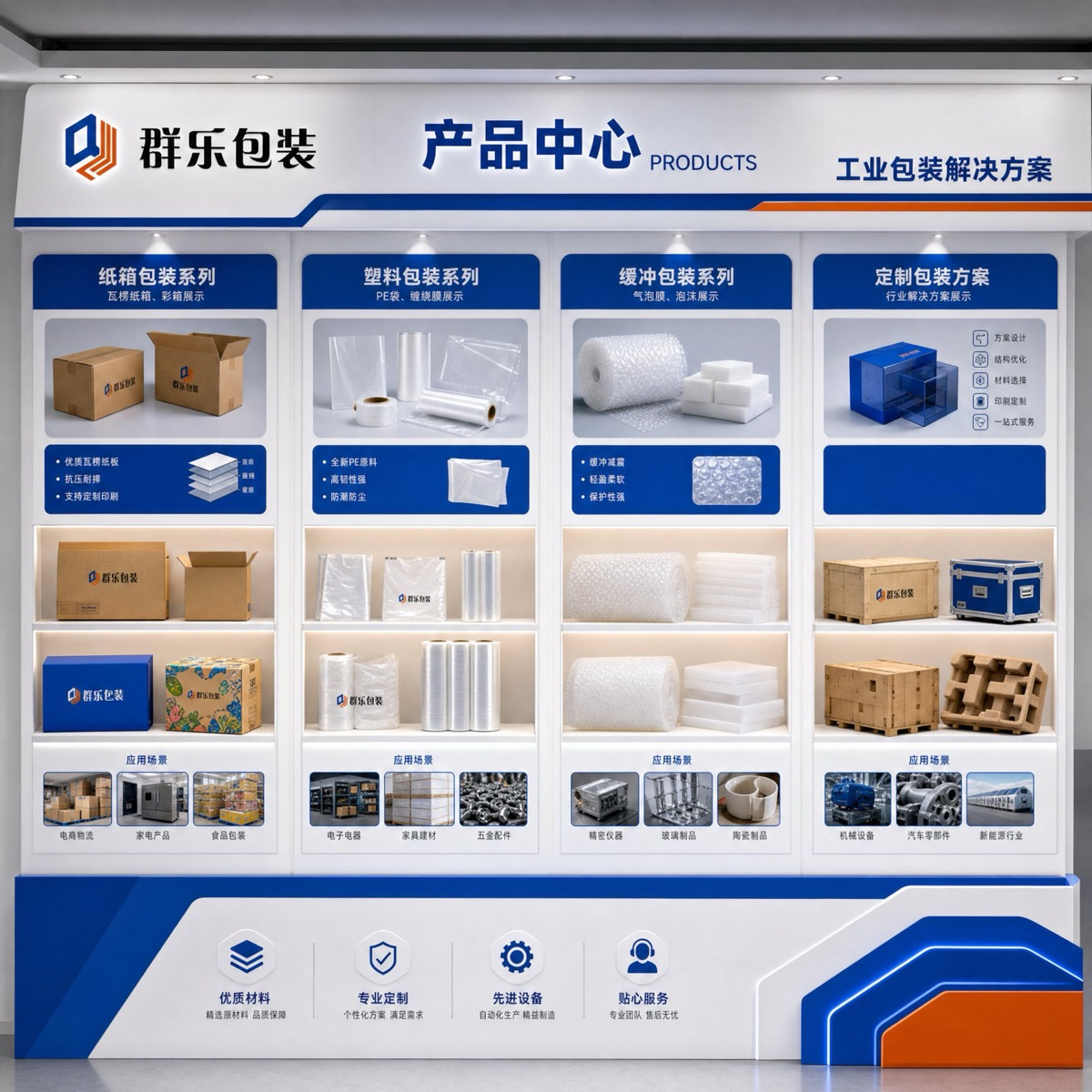 群乐包装 · 产品中心展板